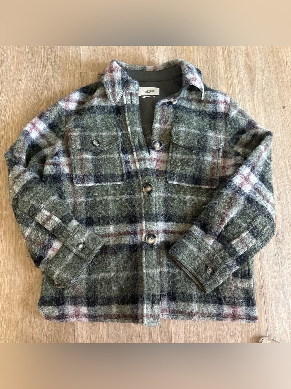 Isabel Marant Étoile Plaid Wool Jacket - Green & Gray 36
